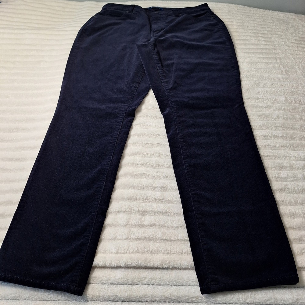 Talbots High Waisted St. Leg Curvy Corduroy Pants Womens 10P Navy - Picture 2 of 9